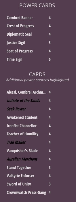 Combrei decklist Decklist