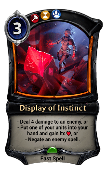 Display of Instinct card
