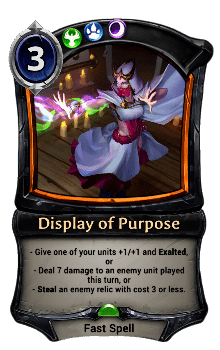 Display of Purpose