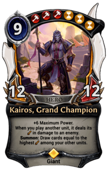 Kairos, Grand Champion