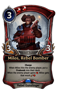 Milos, Rebel Bomber